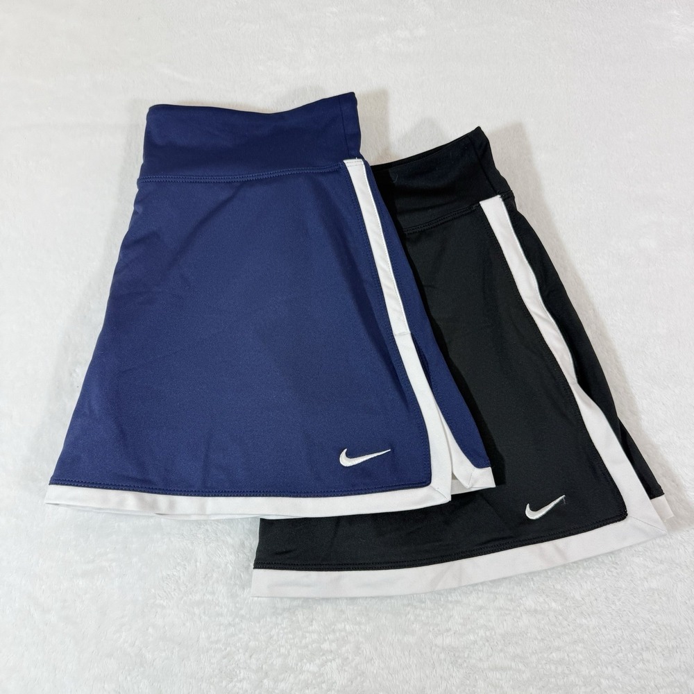 Lot Of 2 Nike Power Athletic Skorts Womans M Navy Black Golf Tennis Pickleball